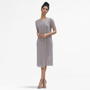 MM Lafleur Textured Short Sleeve Faux Wrap Dress